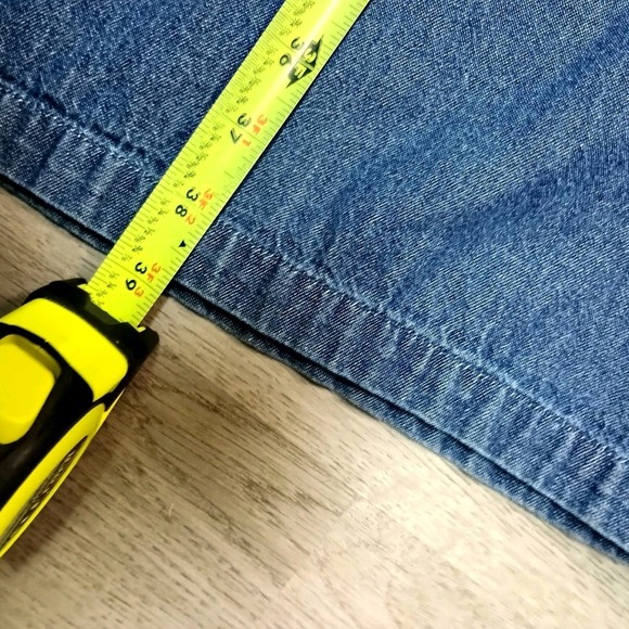 Only Necessities Denim Jumper Overall Modest Dress Embroidery Floral Medium - Picture 4 of 7